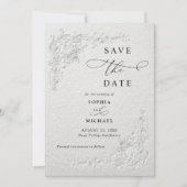 Faux Embossed Floral Wedding Save the Date  I Kaart (Voorkant)