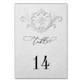 Faux Embossed Floral Wedding Table Numbers Kaart (Achterkant)