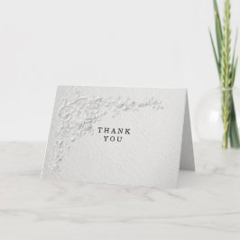 Faux Embossed Floral Wedding  Thank You Card Bedankkaart