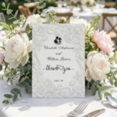 Faux Embossed Floral White 3D Sculpture Effect Bedankkaart