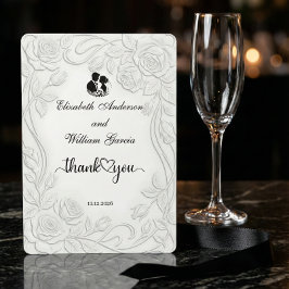 Faux Embossed Floral White 3D Sculpture Effect Bedankkaart