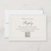 Faux Embossed formele elegante QR bruiloft reactie (Voorkant)