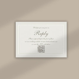 Faux Embossed formele elegante QR bruiloft reactie