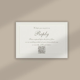 Faux Embossed formele elegante QR bruiloft reactie