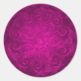 Faux Embossed Kijk af, warm roze Ronde Sticker