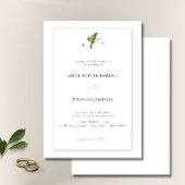 Faux Embossed Lijst Lily Valley Monogrammen Wedden Kaart