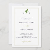 Faux Embossed Lijst Lily Valley Monogrammen Wedden Kaart (Voorkant)