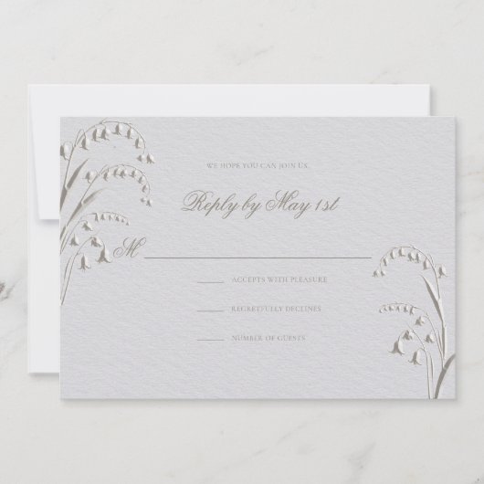 Faux Embossed Lily Valley Classic Wedding Response (Voorkant)