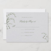 Faux Embossed Lily Valley Green Wedding Response (Voorkant)