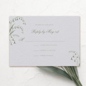 Faux Embossed Lily Valley Green Wedding Response