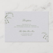 Faux Embossed Lily Valley Groene Receptie Trouwen Informatiekaartje (Voorkant)