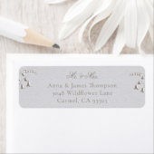 Faux Embossed Lily Valley Retour Adres Label (Insitu)