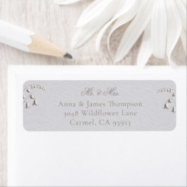 Faux Embossed Lily Valley Retour Adres Label