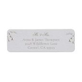 Faux Embossed Lily Valley Retour Adres Label (Voorkant)
