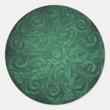 Faux Embossed look  Seal Emerald Green