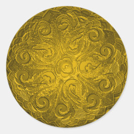 Faux Embossed look  Seal, Gold Ronde Sticker