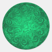 Faux Embossed look  Seal, Green Ronde Sticker (Voorkant)