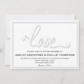 Faux Embossed Love Huwelijksuitnodiging Kaart (Voorkant)