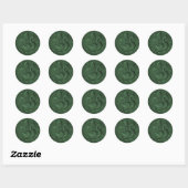 Faux Embossed Peacock Emerald Green Ronde Sticker (Vel)