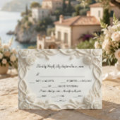 Faux Embossed Plaster White Floral Relief RSVP Kaartje