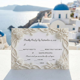 Faux Embossed Plaster White Floral Relief RSVP Kaartje