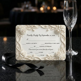 Faux Embossed Plaster White Floral Relief RSVP Kaartje