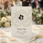 Faux Embossed Relief Cameo Silhouette Wedding Bedankkaart