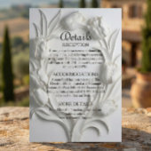 Faux Embossed Relief Sculpted White Tulip Informatiekaartje