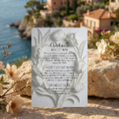 Faux Embossed Relief Sculpted White Tulip Informatiekaartje