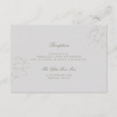 Faux Embossed Roos Ivoor Classic Receptie Trouwen Informatiekaartje (Voorkant)