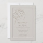 Faux Embossed Roos Lijst Formele Elegante Huwelijk Kaart (Voorkant)