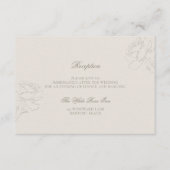 Faux Embossed Roses Ecru Classic Reception Wedding Informatiekaartje (Voorkant)