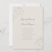 Faux Embossed Roses Ecru Modern Classic Wedding Kaart (Voorkant)