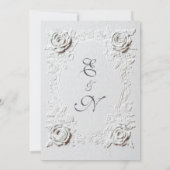  Faux Embossed Roses Elegant Script Formal Wedding Kaart (Achterkant)