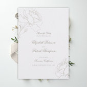 Faux Embossed Roses Pearl Formal Classic Wedding Save The Date