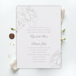 Faux Embossed Roses Pearl Formal Parents Wedding Kaart