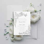 Faux Embossed Rozen Lijst Formele Ouders Trouwen Kaart