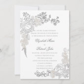Faux Embossed Rozen Lijst Formele Ouders Trouwen Kaart (Voorkant)