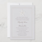 Faux Embossed Starfish Coastal Formal Wedding Kaart (Voorkant)