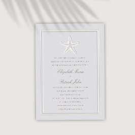 Faux Embossed Starfish Coastal Formal Wedding Kaart