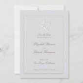 Faux Embossed Starfish Coastal Formal Wedding Save The Date (Voorkant)