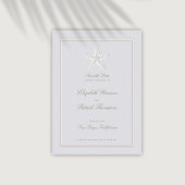 Faux Embossed Starfish Coastal Formal Wedding Save The Date