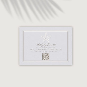Faux Embossed Starfish Coastal QR Huwelijksreactie