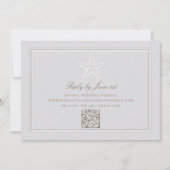 Faux Embossed Starfish Coastal QR Huwelijksreactie (Voorkant)