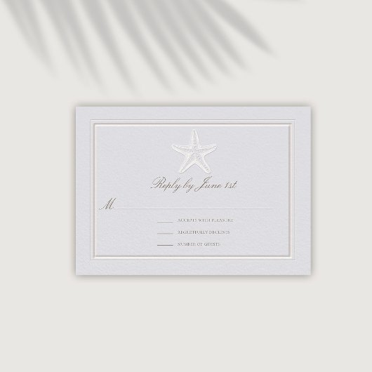 Faux Embossed Starfish Coastal Wedding Response