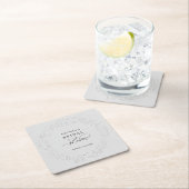 Faux Embossed White Roses Bridal Shower Kartonnen Onderzetters (Insitu)