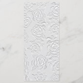 Faux Embossed White Roses Wedding Flat Menu (Achterkant)