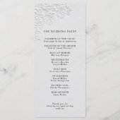 Faux Embossed White Roses Wedding Program Programmakaart (Achterkant)