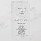 Faux Embossed White Roses Wedding Program Programmakaart (Voorkant / Achterkant)