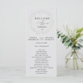 Faux Embossed White Roses Wedding Program Programmakaart (Staand voorkant)